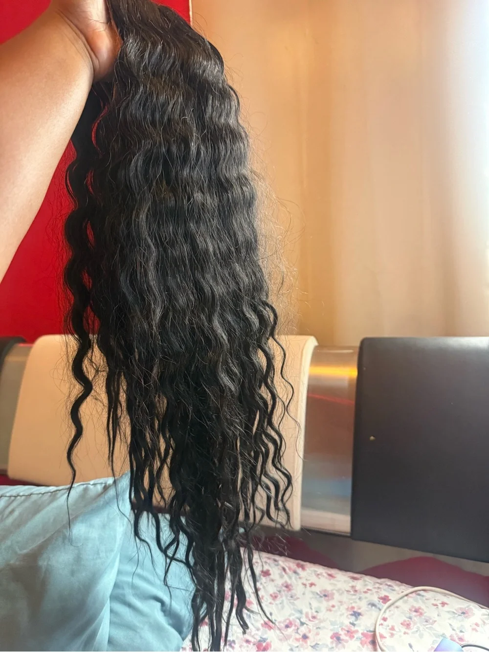 Long Black Wavy Curly Wig with Black